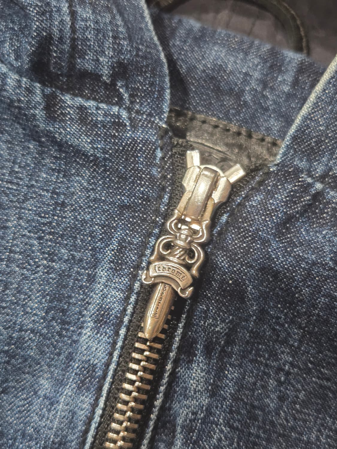 크롬하츠 트리플 화이트 레더패치데님 아노락 후드 상품이미지5