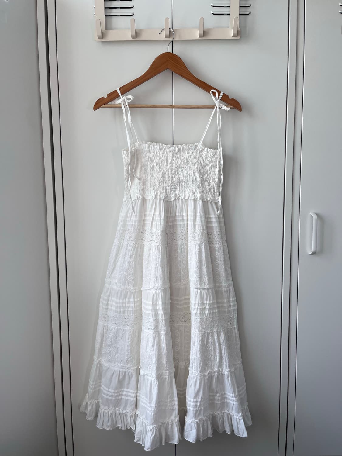 (Rare) Vintage 화이트 레이스 펀칭 패치 원피스  상품이미지3