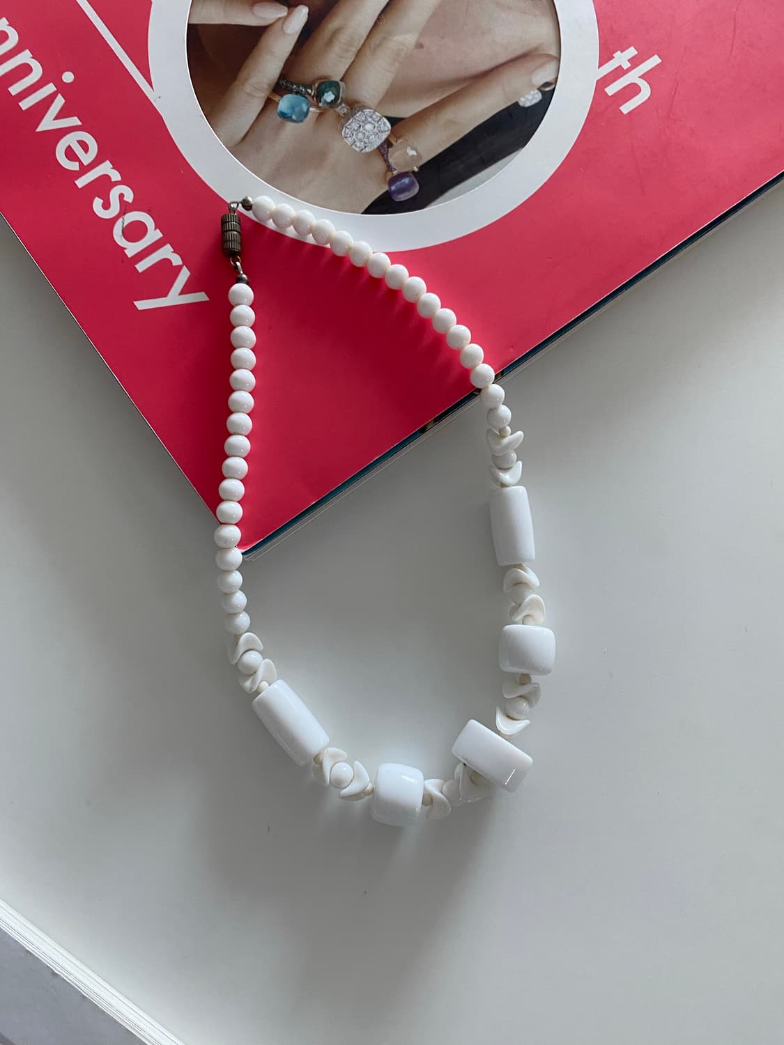 빈티지 비즈 화이트 목걸이 y2k 페어리 키치 상품이미지1