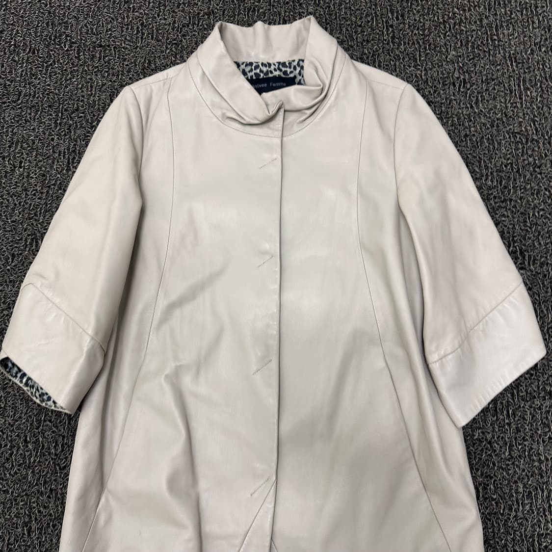 anivee Femme 여성 양가죽 반팔 가죽 롱코트 66사이즈 상품이미지2