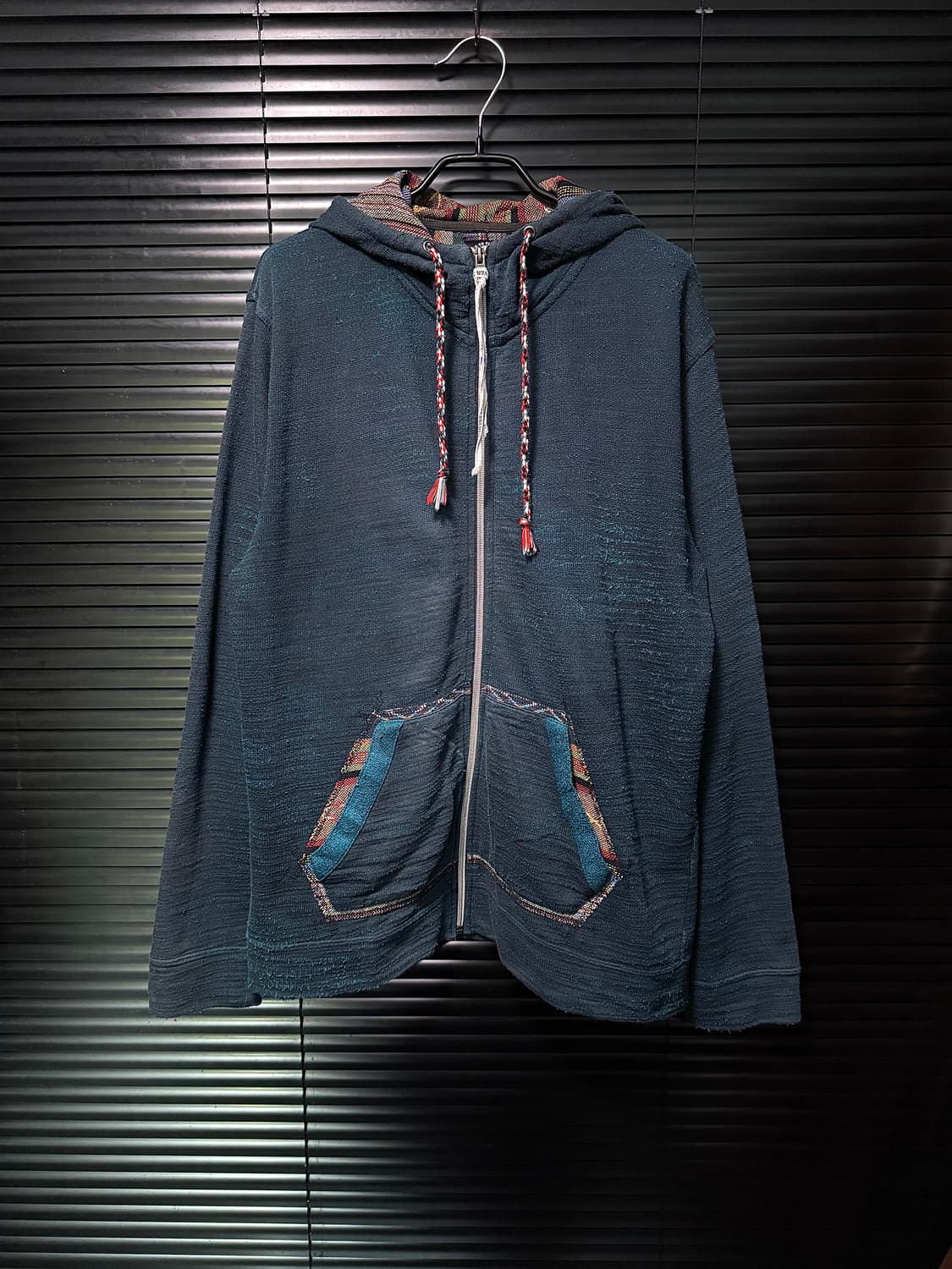 컬쳐 믹스 일본 브랜드 빈티지 청록색 에스닉 웨스턴 후드 집업 후디 XL 상품이미지2