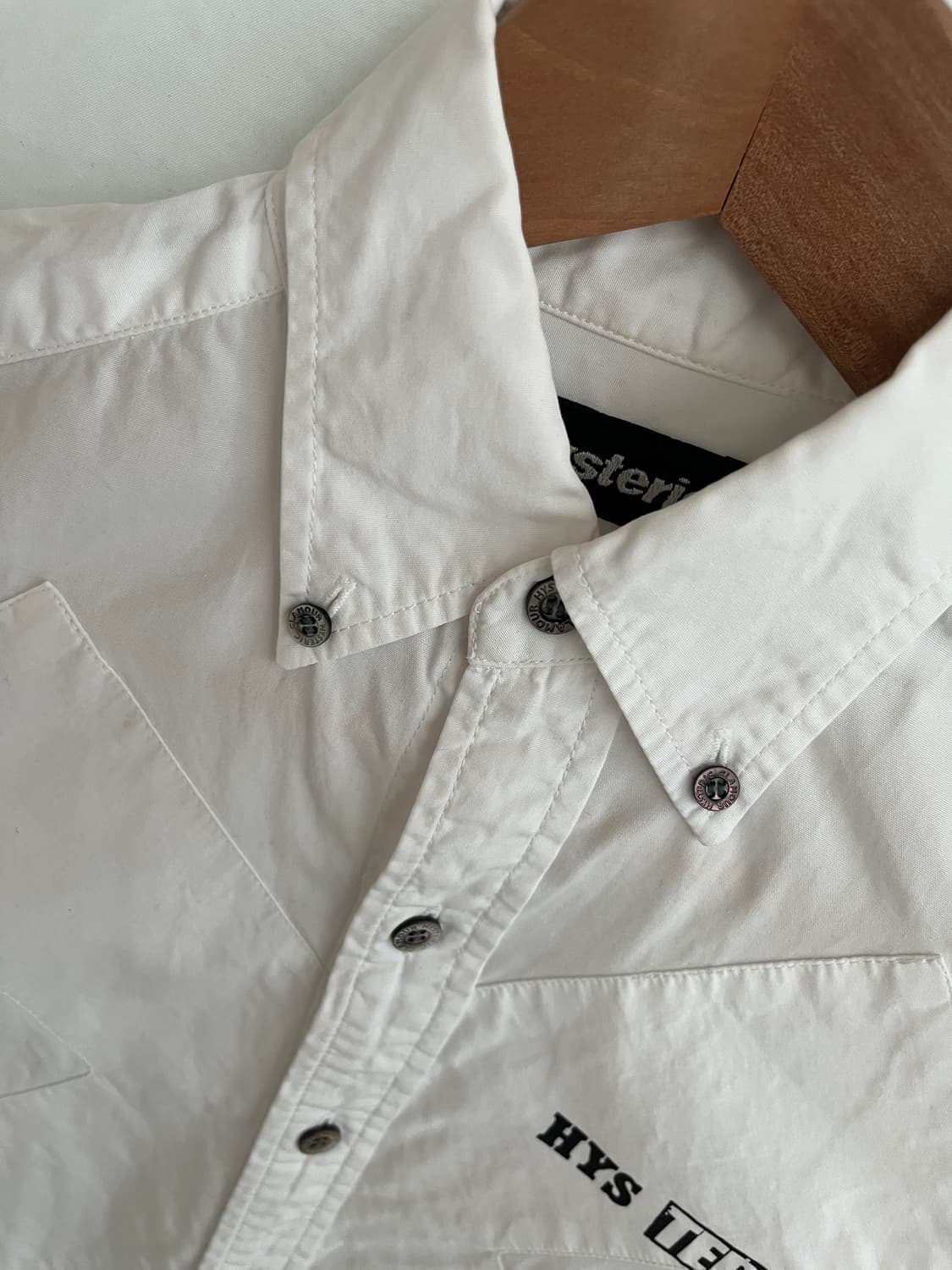 히스테릭 글래머 아카이브 레터링 크로스 패치워크 버튼다운 셔츠 상품이미지4