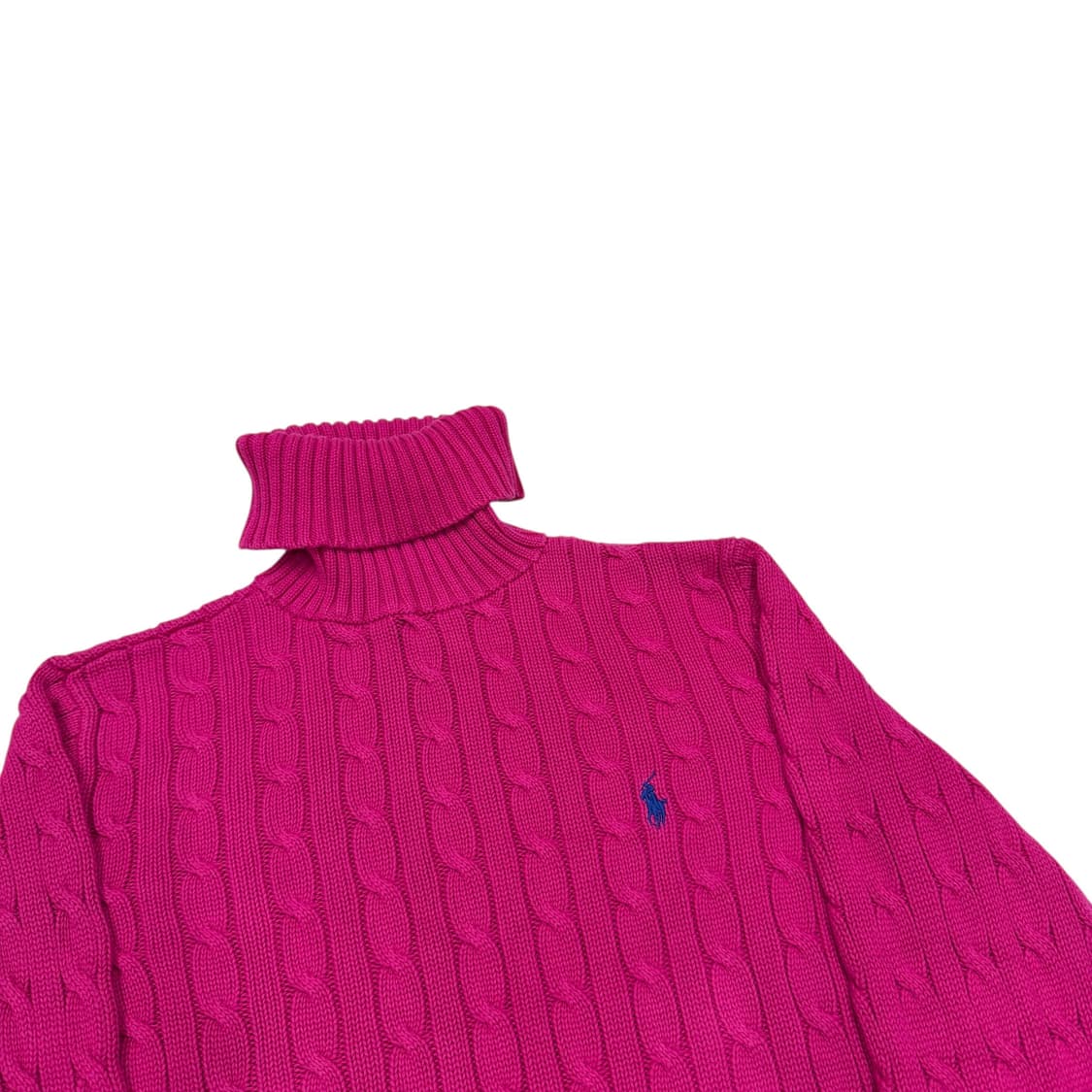 폴로 랄프로렌 스포츠 터틀넥 목폴라 케이블 니트 핑크 L 상품이미지2