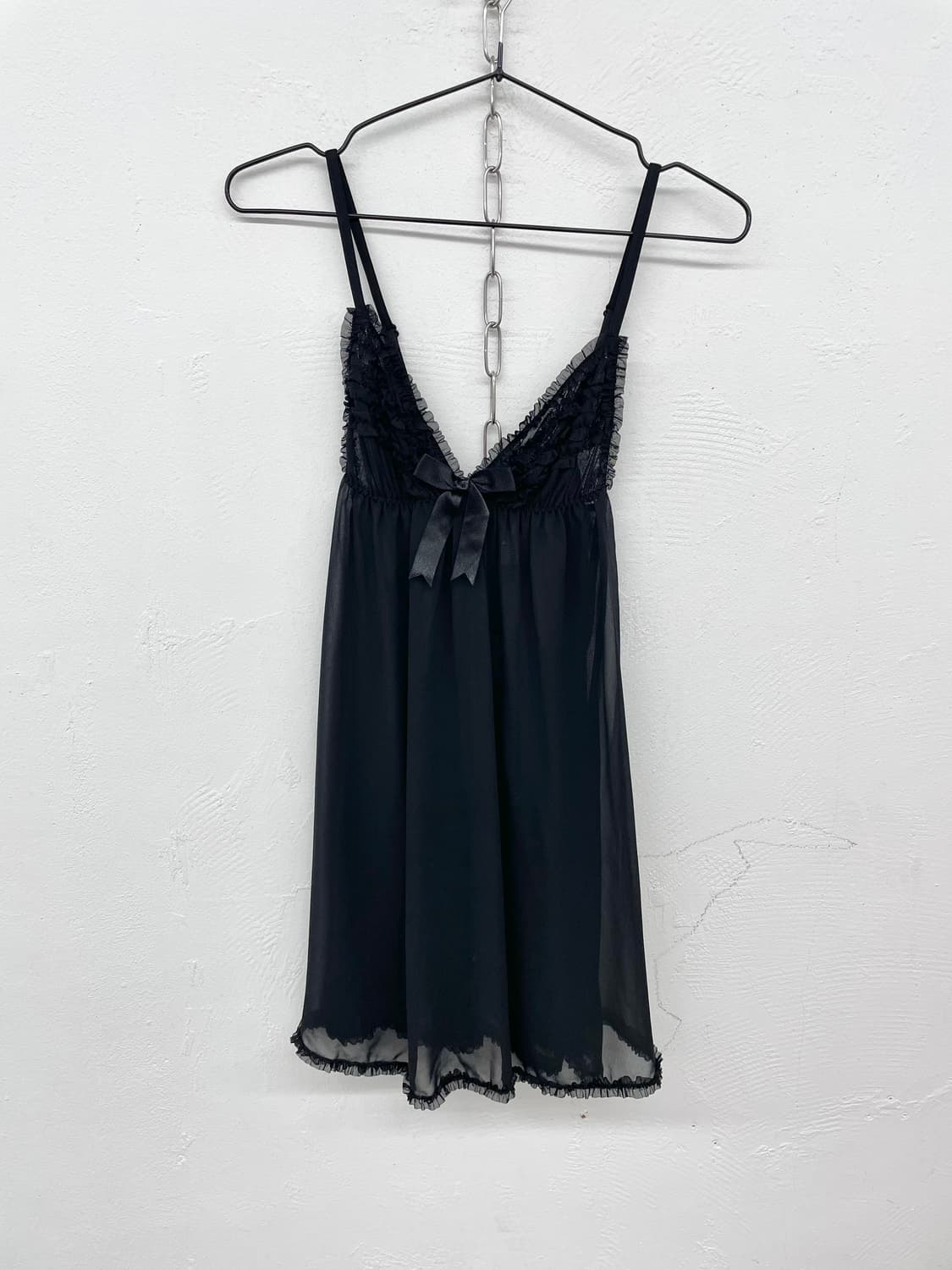 블랙 프릴 시어 슬립 상품이미지3