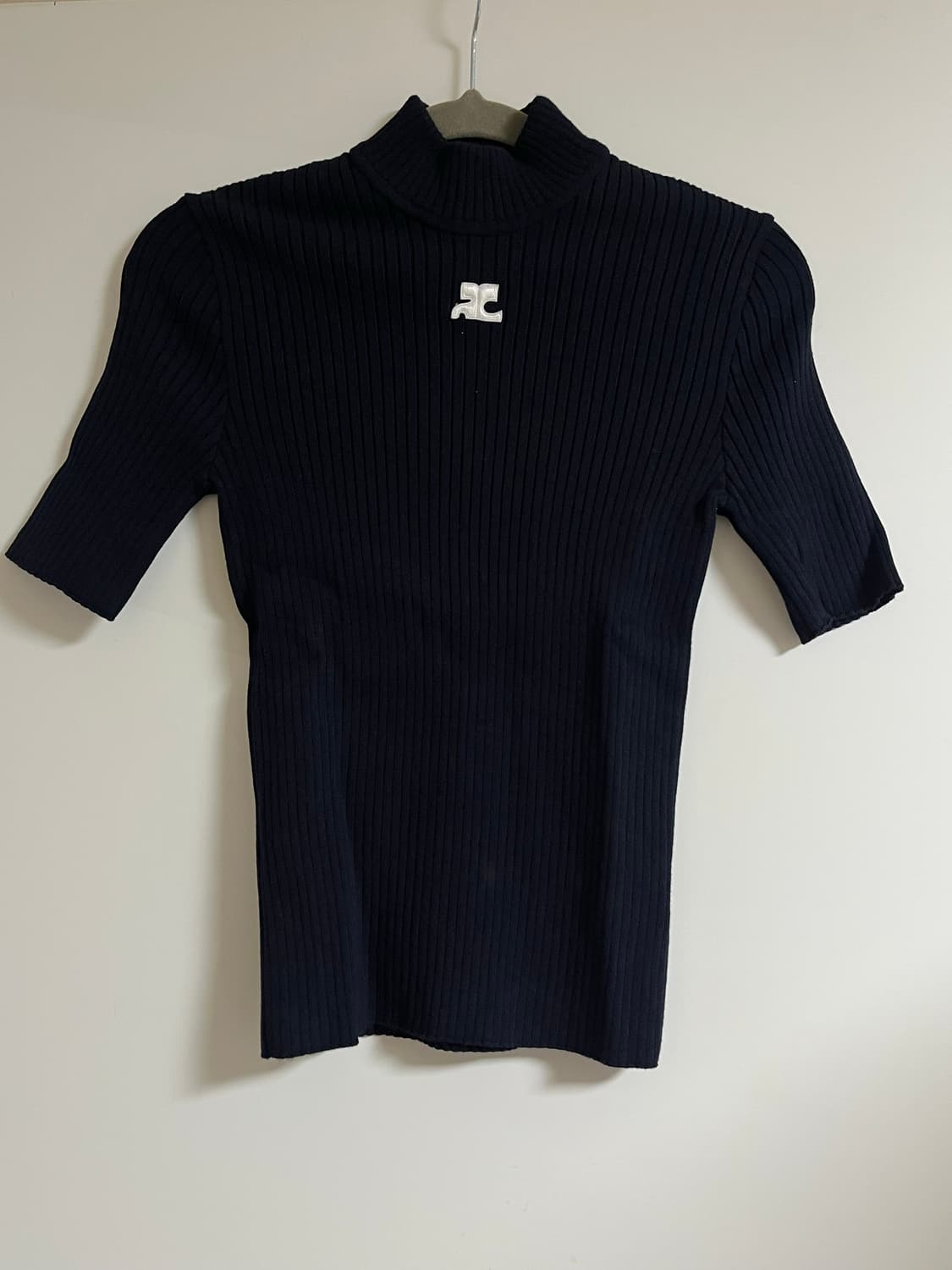Courreges ribbed knit top navy 상품이미지3
