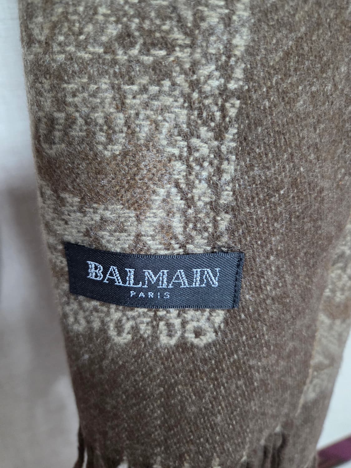 발망 BALMAIN 브라운 패턴 울머플러 상품이미지5