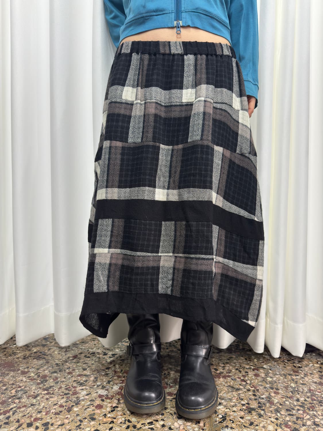 puff check skirt 상품이미지2