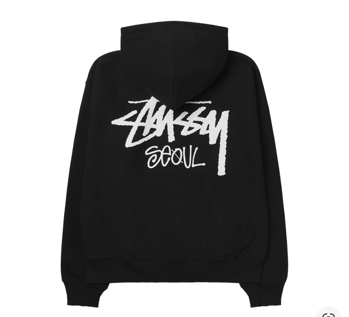 스투시 스탁 서울 후드 집업 블랙 상품이미지2