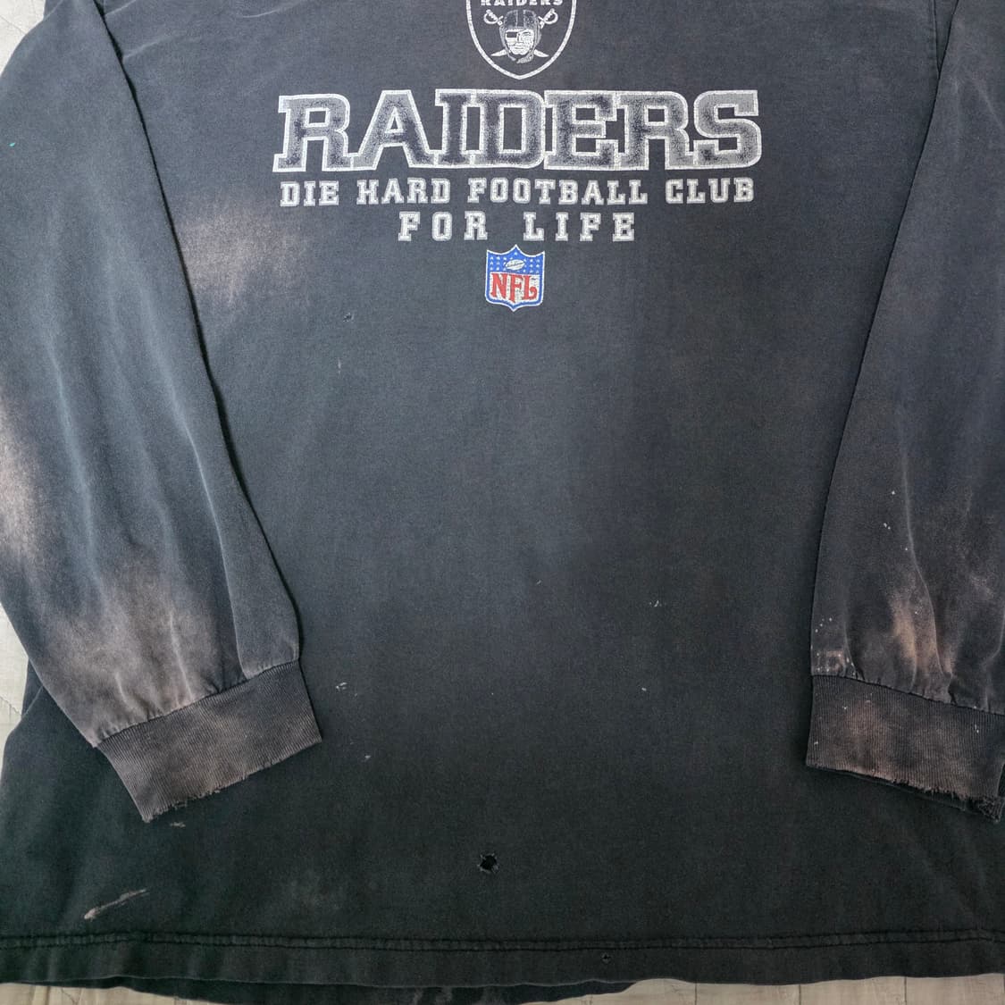 [XXL] 00s NFL Raiders 레이더스 트래쉬드 빈티지 롱슬리브 상품이미지2