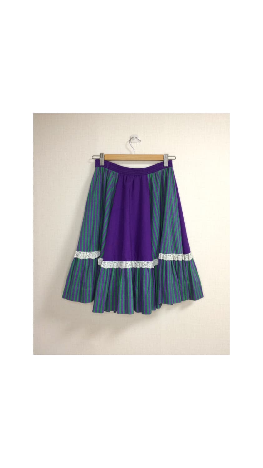 빈티지 퍼플 그린 레이스 캉캉 스커트 상품이미지4