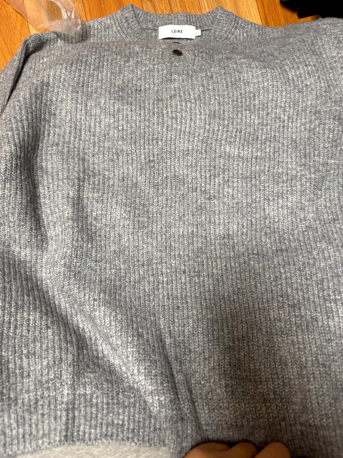 르아르 리브드 오버핏 헨리넥 니트 그레이 L사이즈 거의새상품 상품이미지2