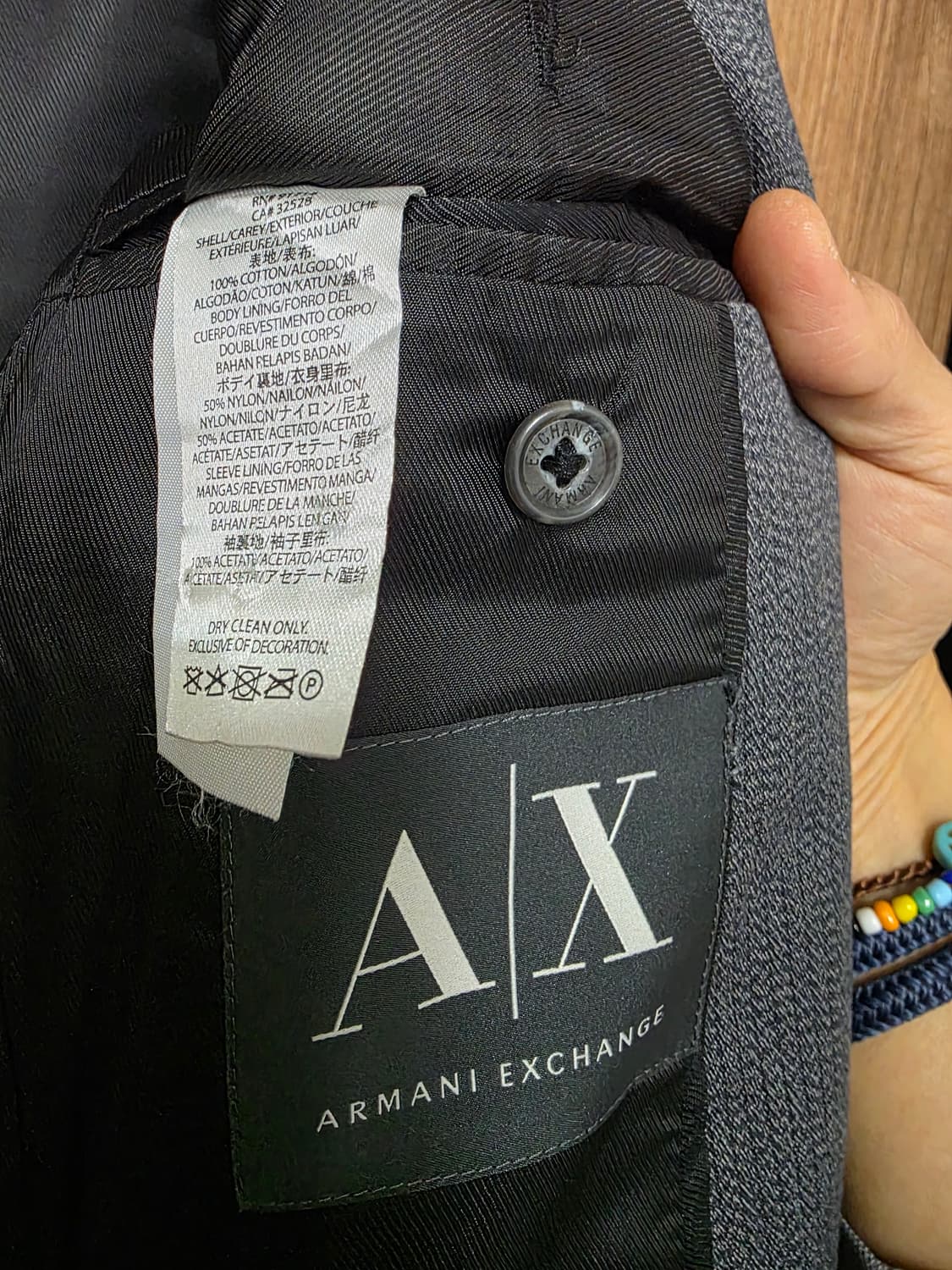 아르마니 익스체인지 헤링본 코튼 자켓 블레이저 38사이즈 상품이미지10