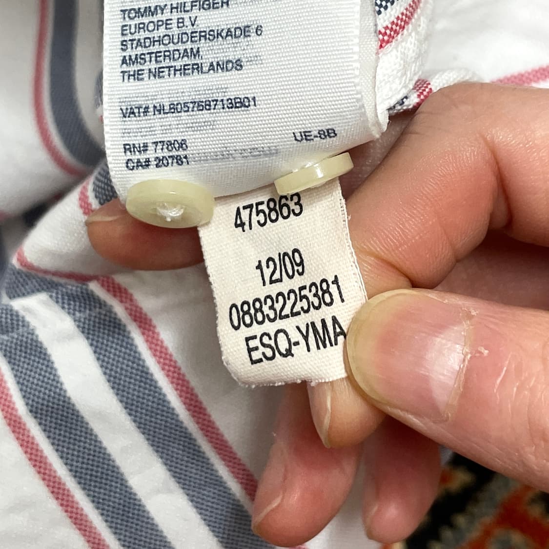 타미힐피거 빈티지핏 네이비 세로 스트라이프 옥스포드 셔츠 남성S 상품이미지6