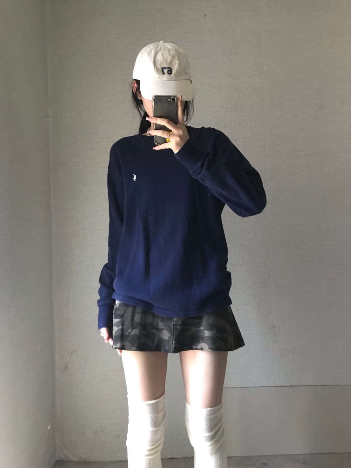 폴로 네이비 와플 롱슬리브 상품이미지5