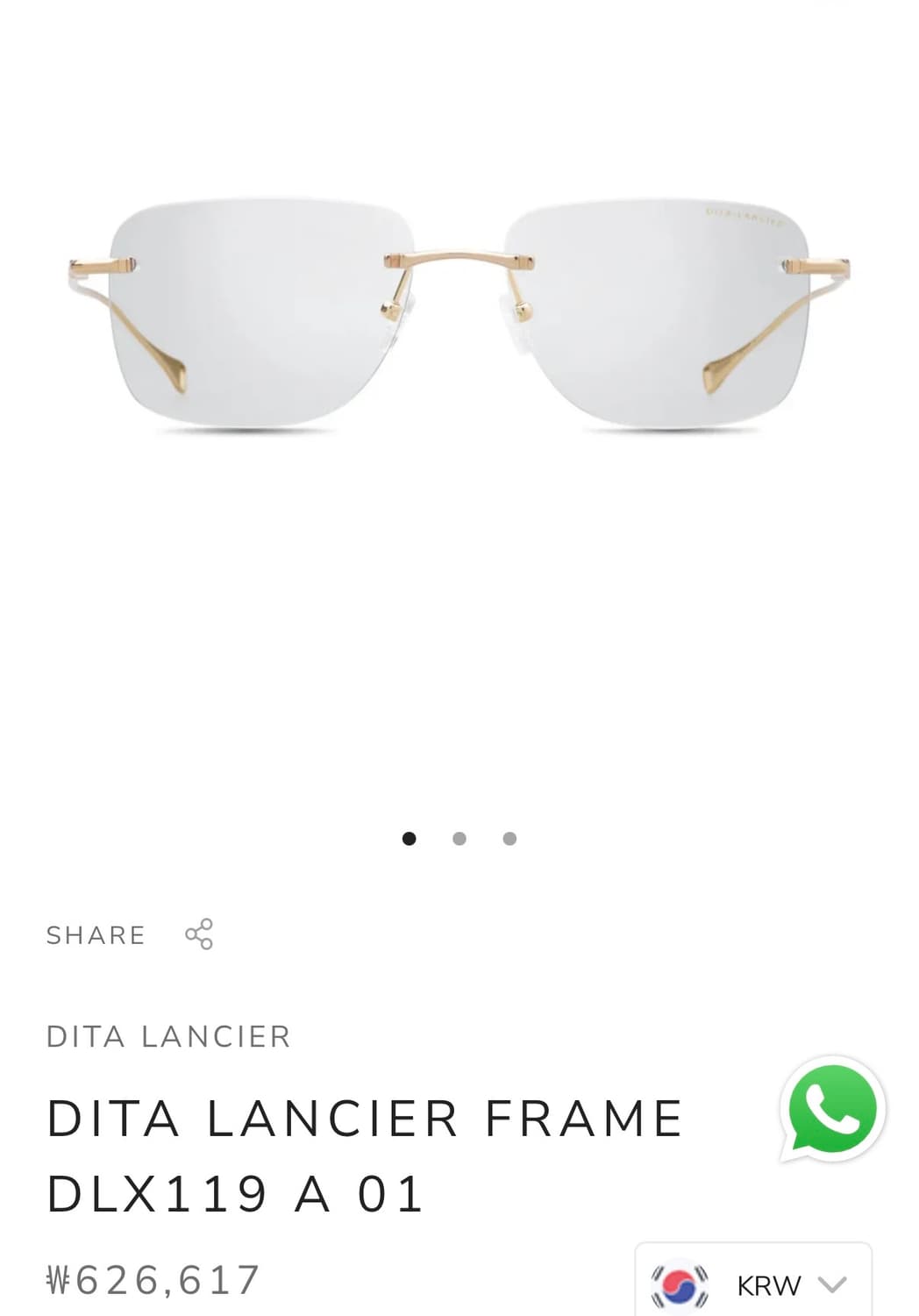 (OS) DITA 디타 Lancier 티타늄 무테 안경 상품이미지10