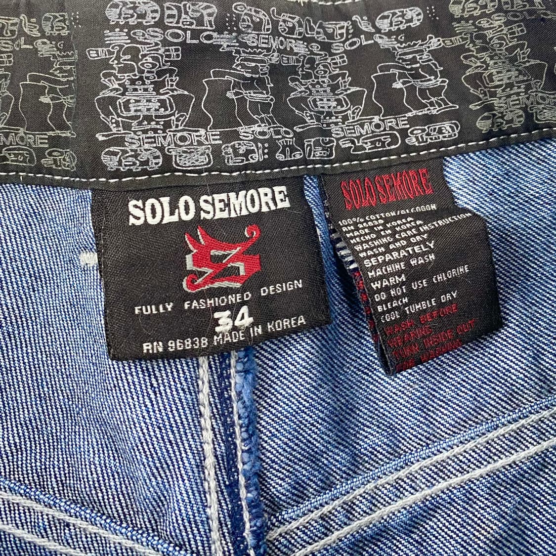 90s Solo Semore Vintage Y2K HipHop denim 상품이미지10