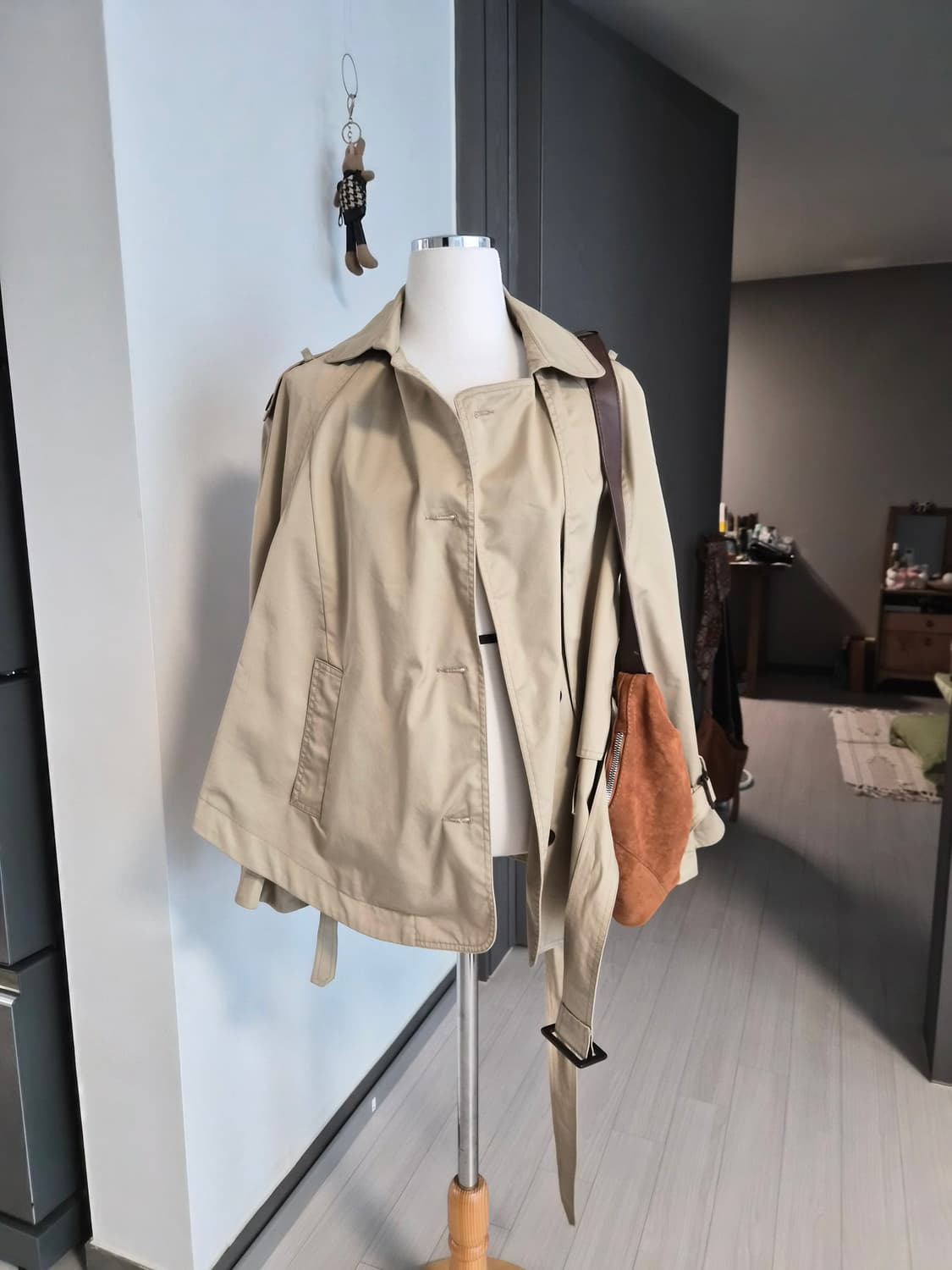 morning studio 숏 트렌치코트 (베이지) 상품이미지2