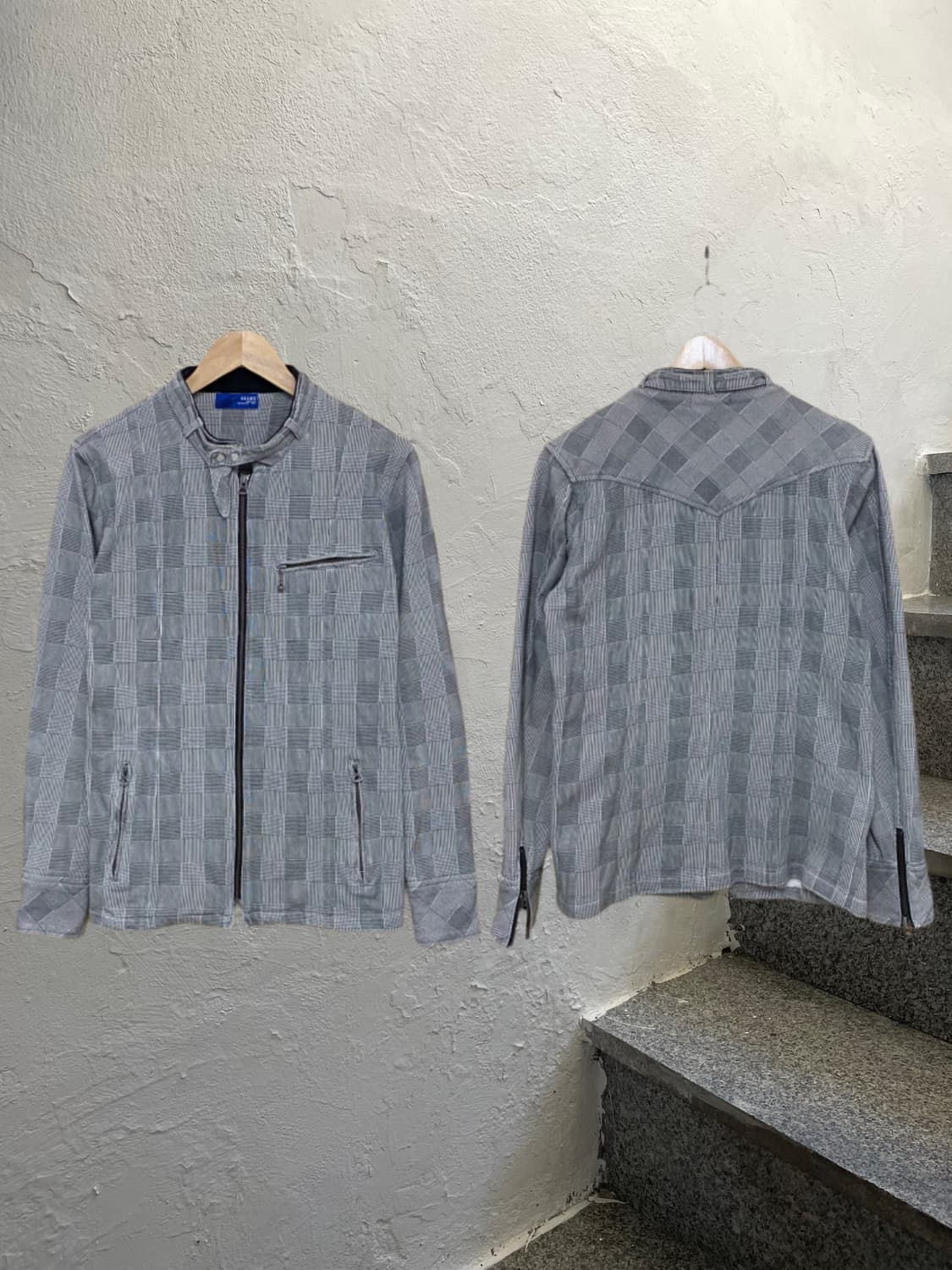 BEAMS glen check rider jacket 상품이미지2