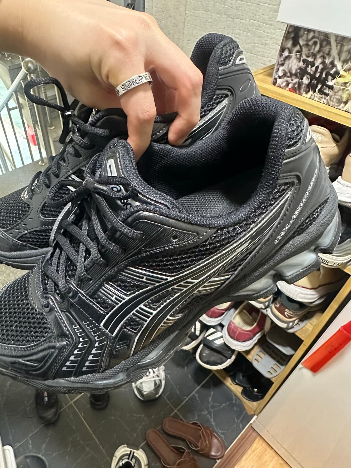 (3번실착)아식스 젤 카야노 블랙 퓨어 실버 275 상품이미지3