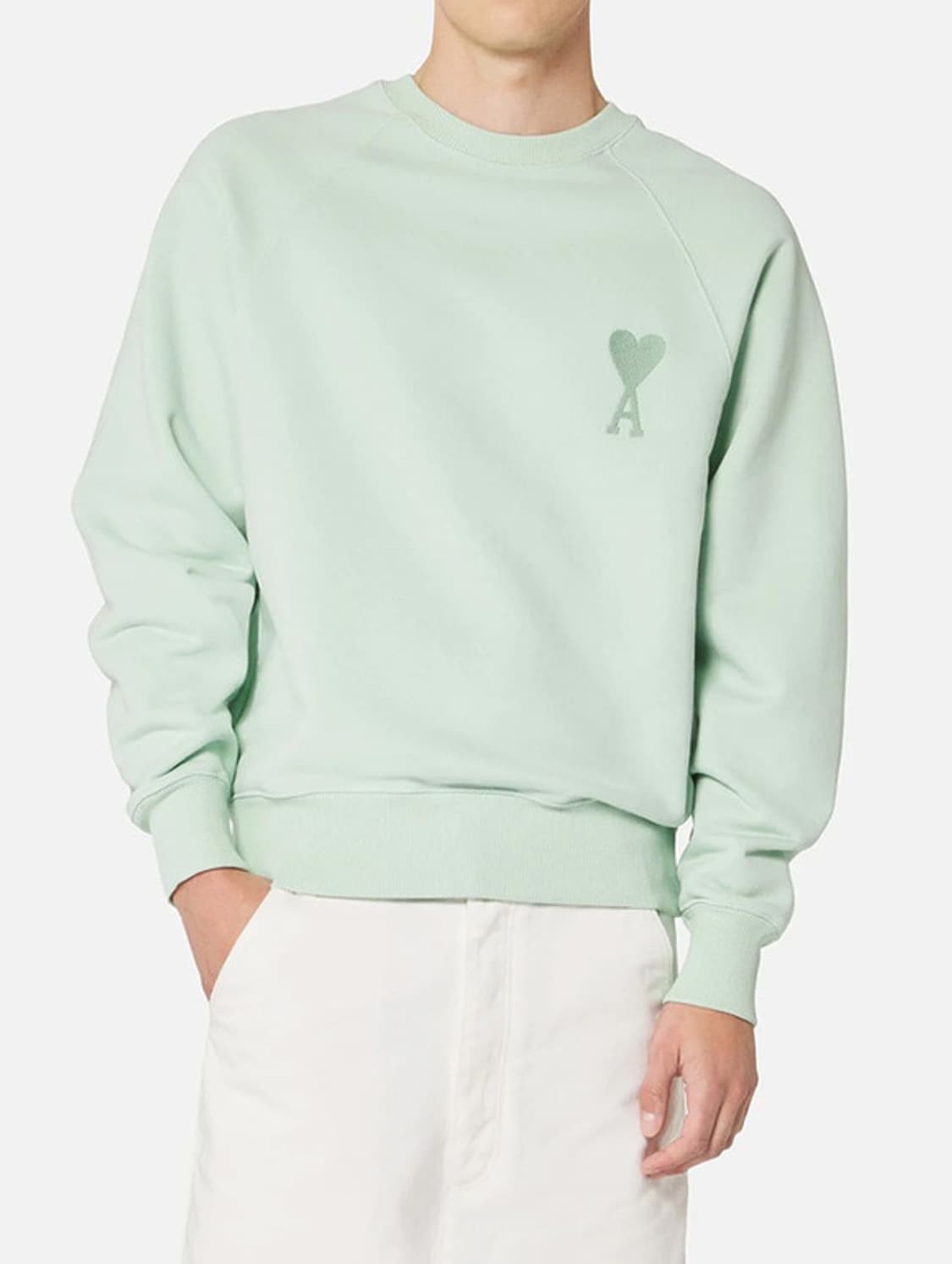 아미 스몰 하트 로고 스웨트셔츠 아쿠아 상품이미지3