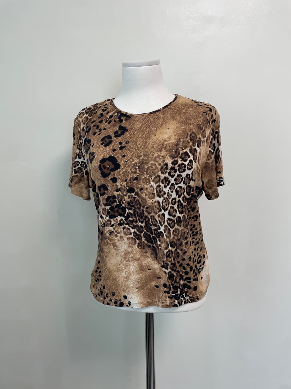 Tr38tto 이태리 레오파드 실크 반팔티 상품이미지2