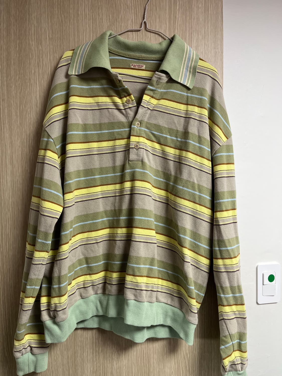 KAPITAL 멀티 보더 사슴 아이 랭글 컬러 레트로 폴로 상품이미지1