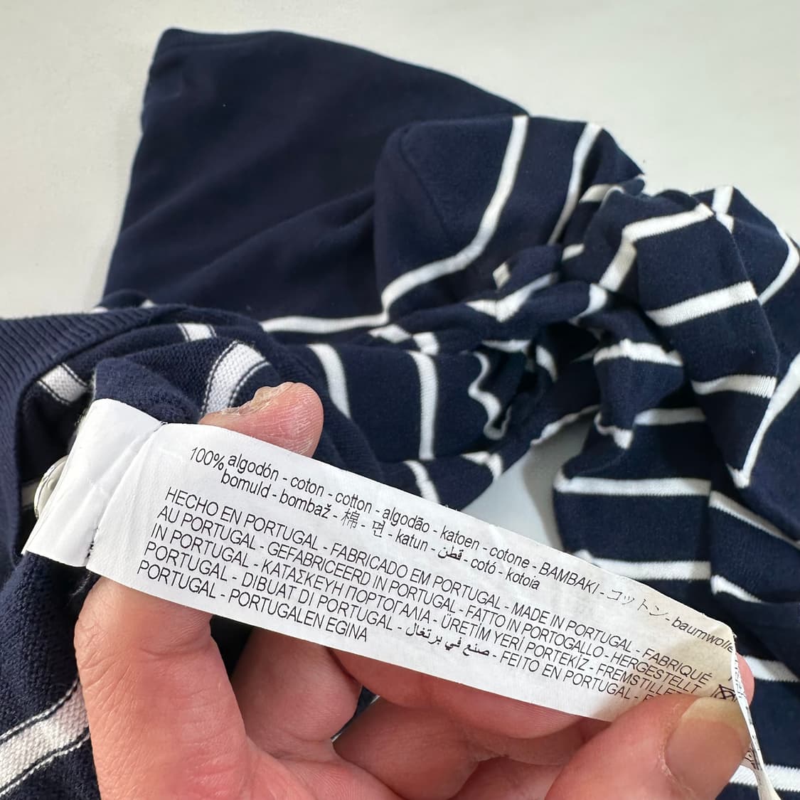 XL 자라 네이비 닻로고 얇은 라운드면니트 상품이미지6