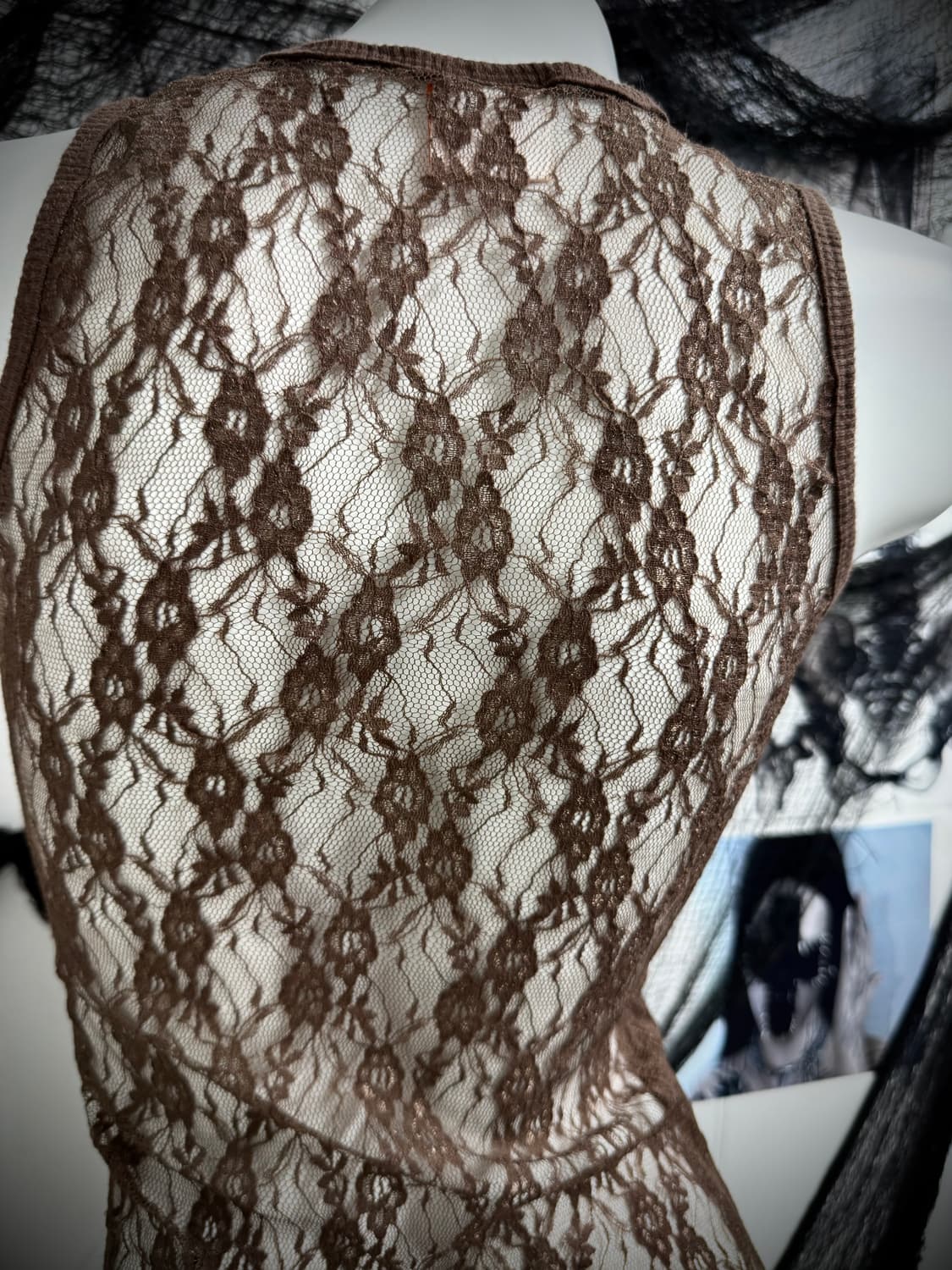 Grunge skull printing lace sleeveless 상품이미지4