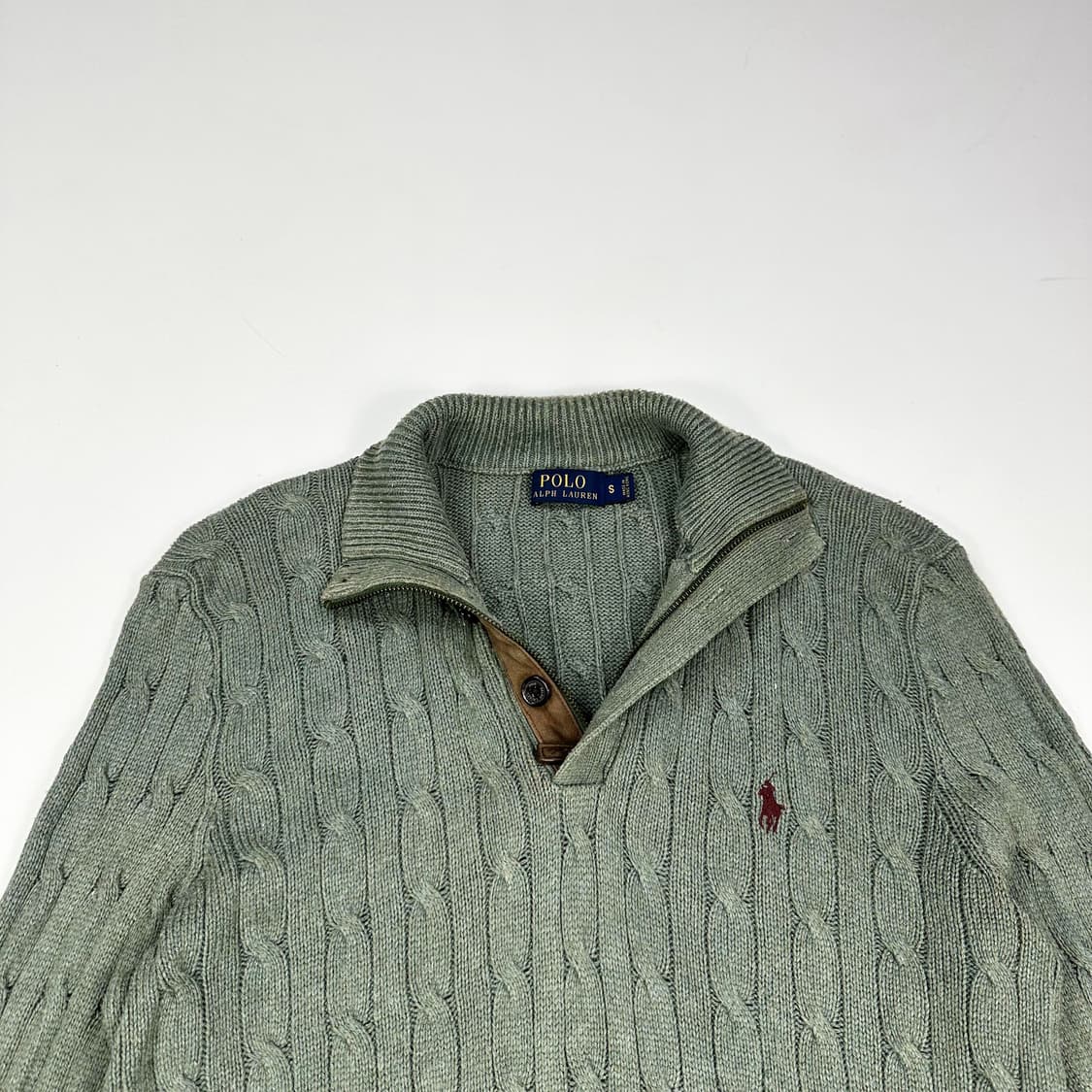 폴로 랄프로렌 클래식 하프집 케이블니트 실측M 상품이미지2