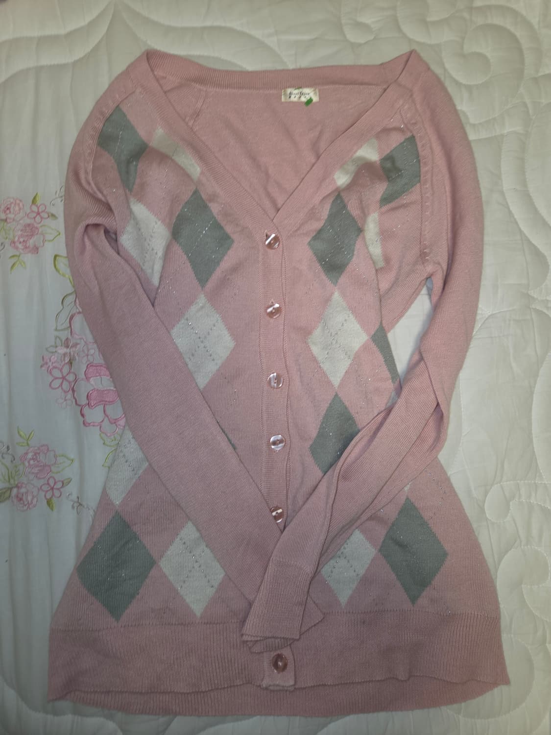 히메갸루 아가일 로걀 가디건 상품이미지1