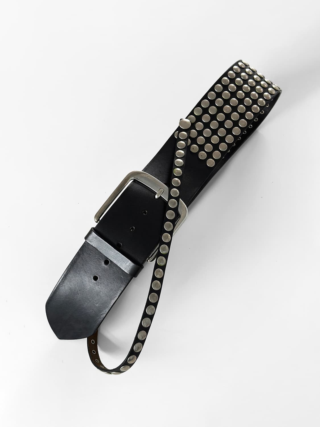 (Rare) A.F. VANDEVORST 더블 레이어 스터드 레더 벨트 상품이미지5