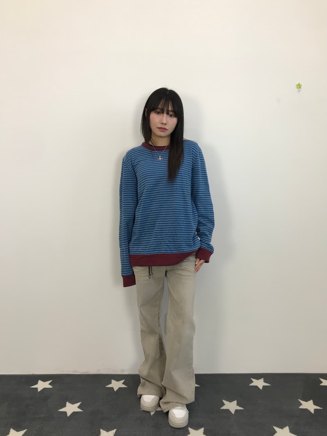 Obey Striped Crewneck Sweatshirt 상품이미지1