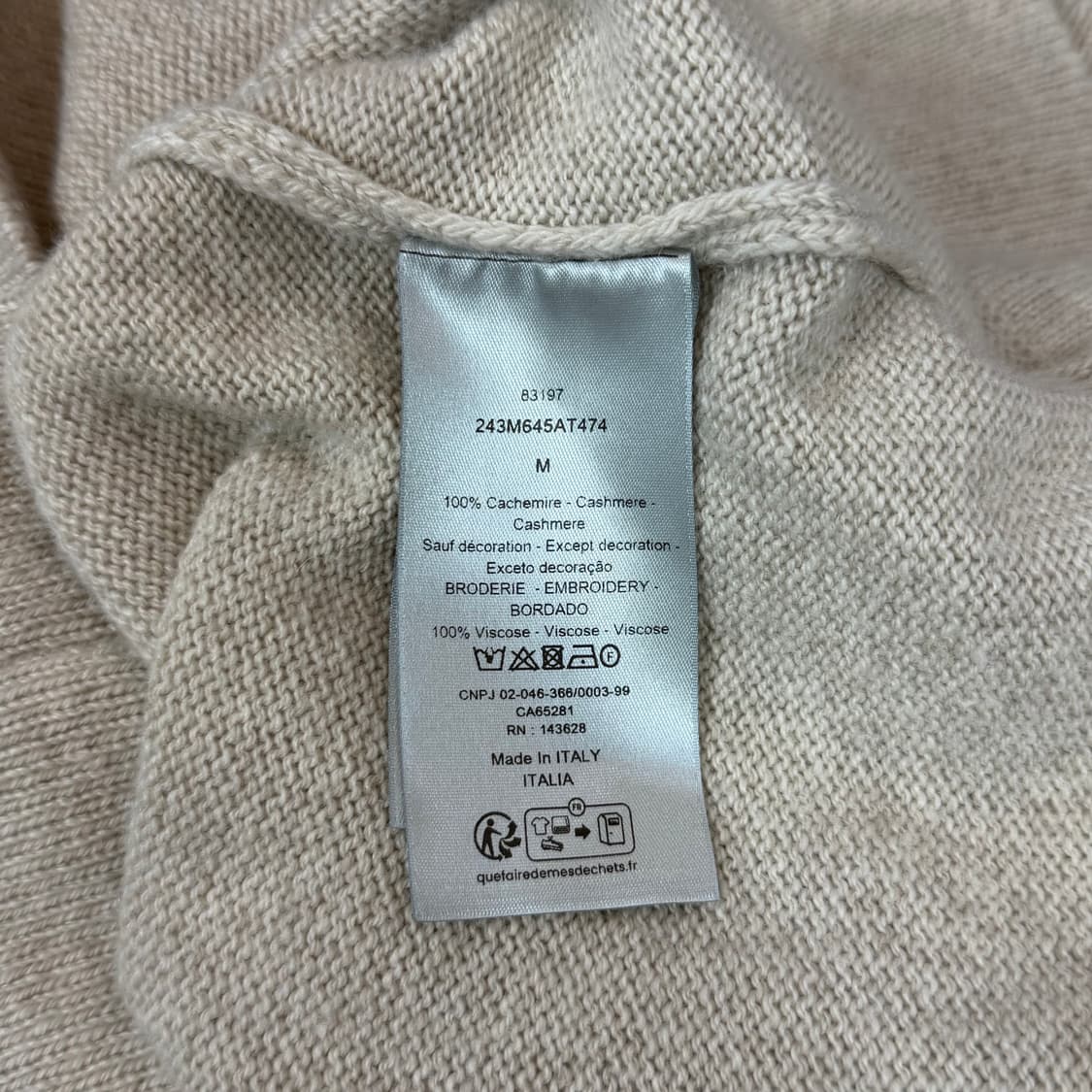 [리오브] 디올 꾸뛰르 자수 로고 캐시미어 니트 상품이미지5