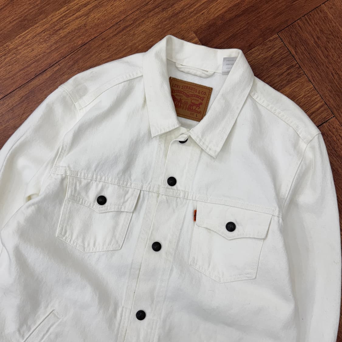 L 리바이스 오랜지탭 화이트 데님 트러커 자켓  상품이미지2