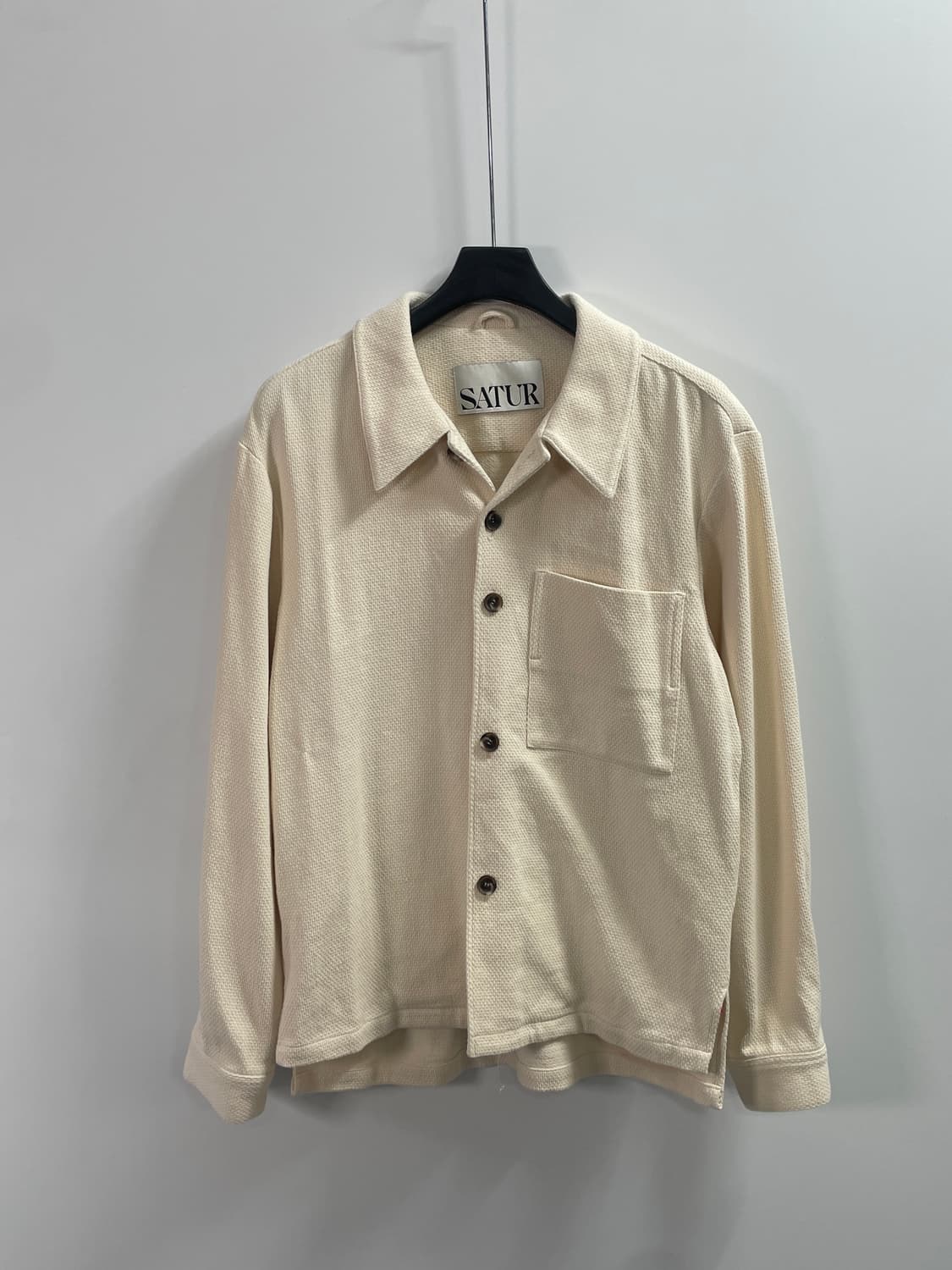 세터 크림색 오픈라카 니트 셔츠 (on.678)   상품이미지1