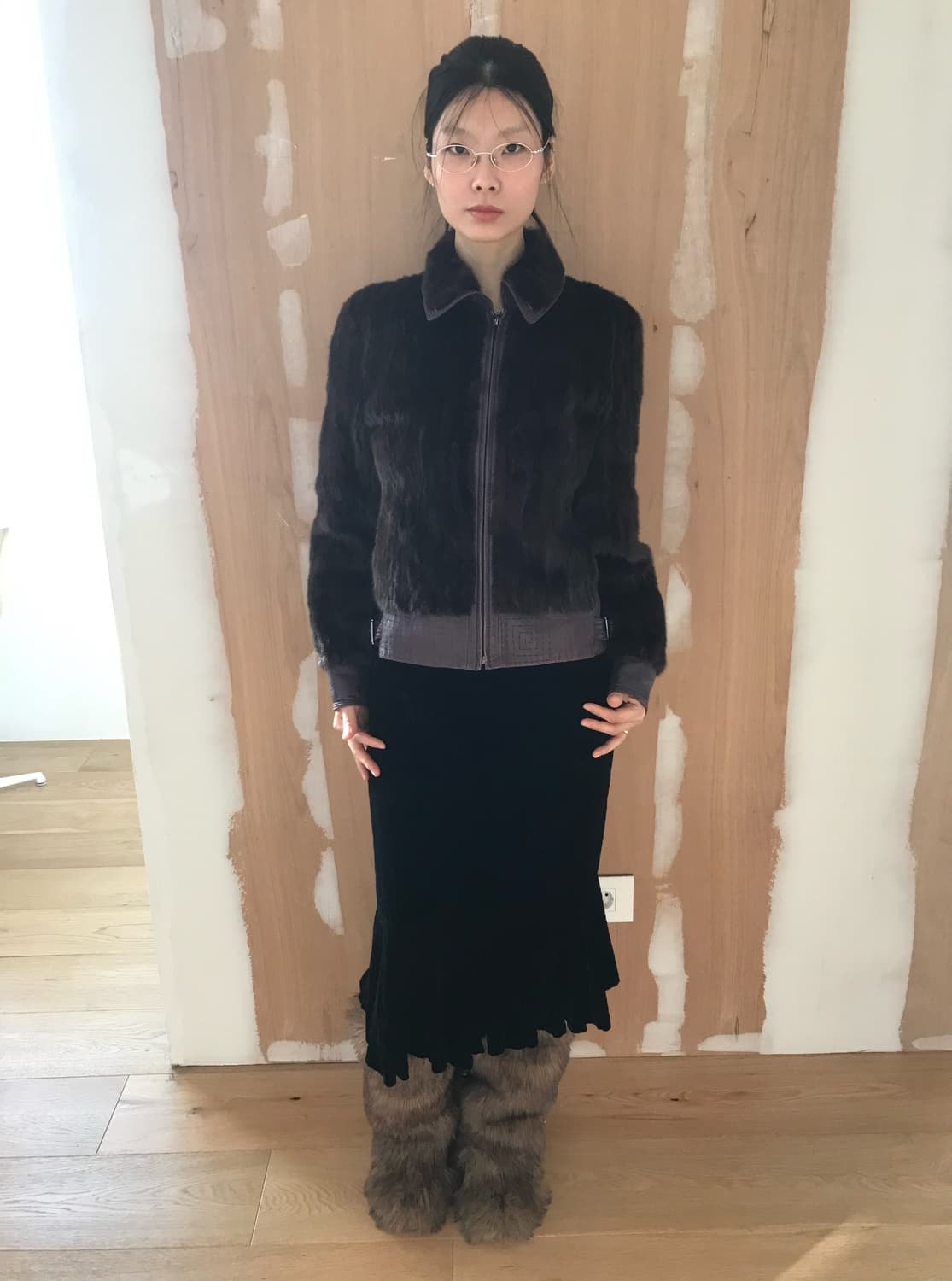 vintage mink fur leather jacket 상품이미지5