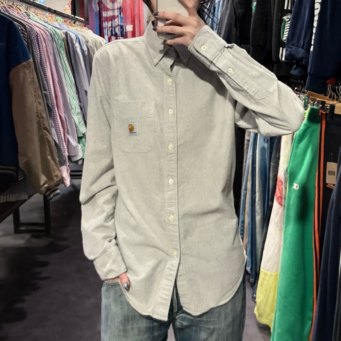 [IM] Carhartt 칼하트 긴팔 셔츠 라이트 그레이 상품이미지1