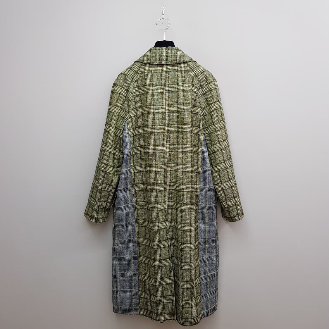 한섬 랑방 멀티 체크 배색 롱 코트 88-98-165사이즈 상품이미지4