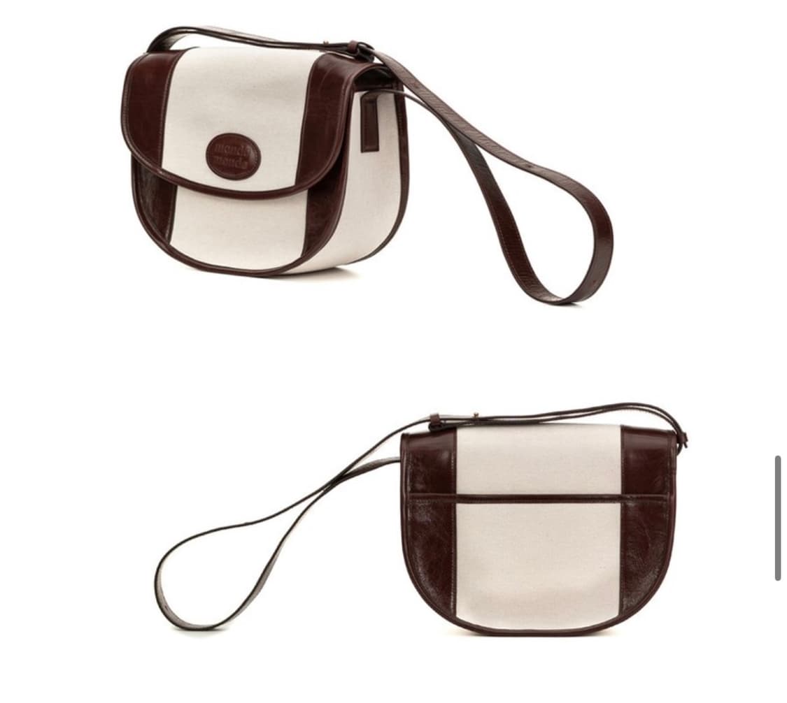 (새상품)몽드몽드 캔버스 하프문 미니백 모카브라운 상품이미지1