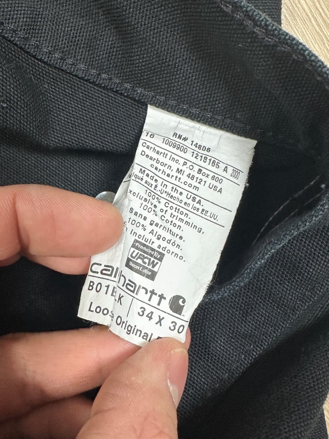칼하트 B01 블랙 (34x30) 상품이미지3