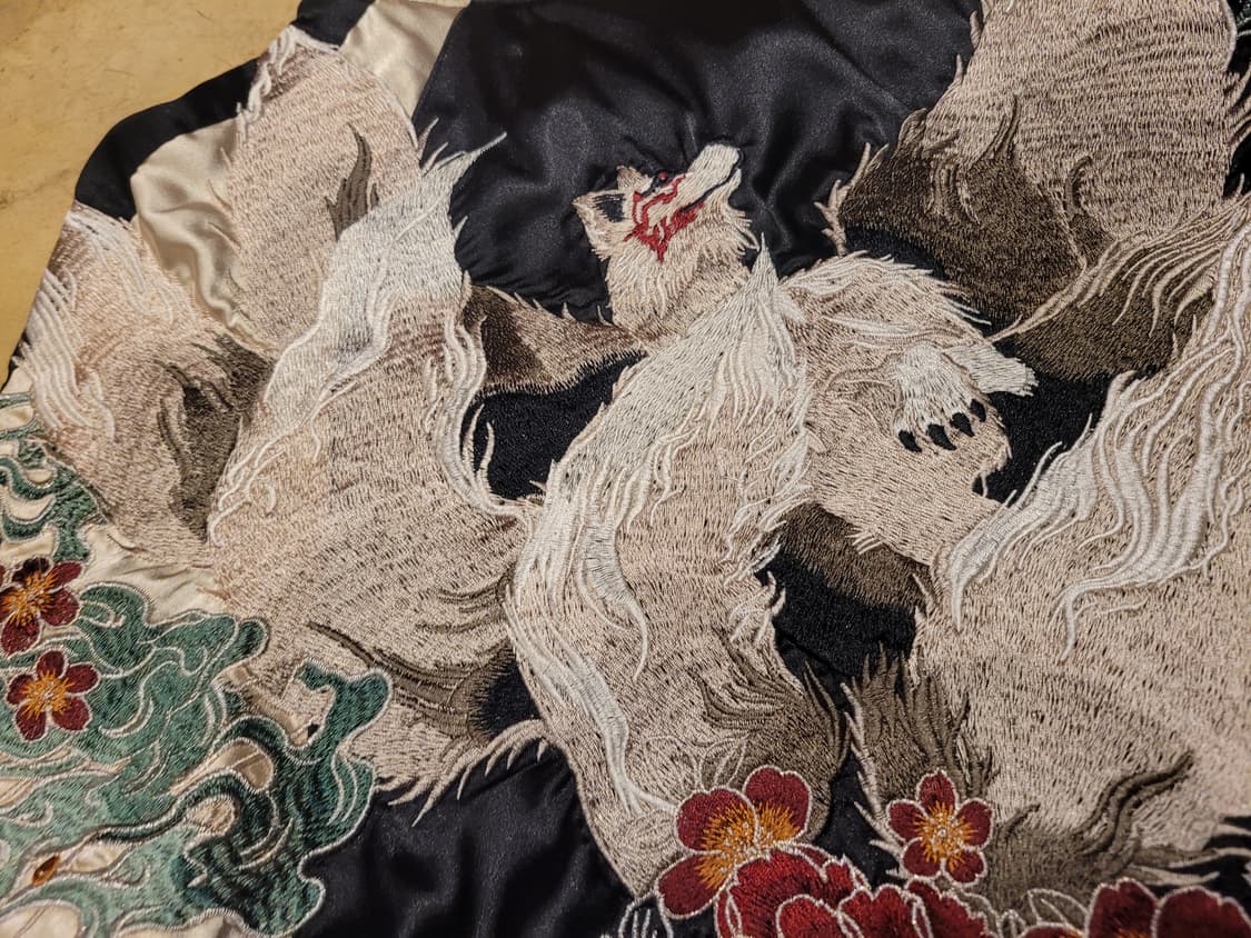 일본 구미호 리버시블 스카쟌 용 호랑이 져지 자켓 호시히메 XL XXL 상품이미지7