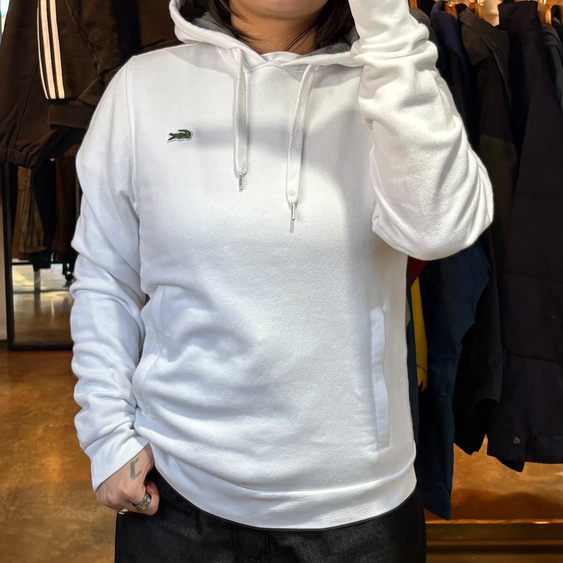 라코스테 화이트 후드 상품이미지1