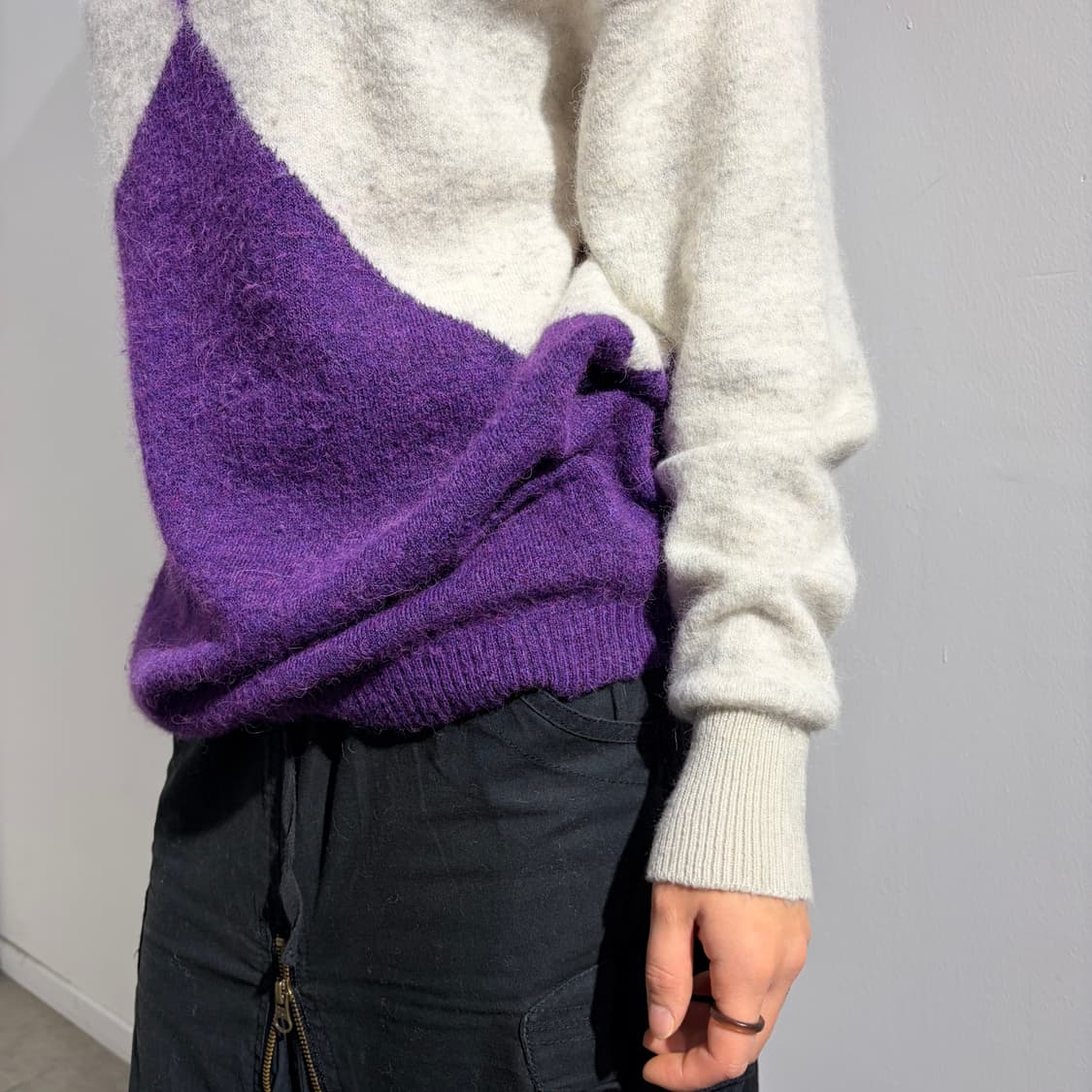 mercibeaucoup 퍼플 니트 후드 상품이미지3