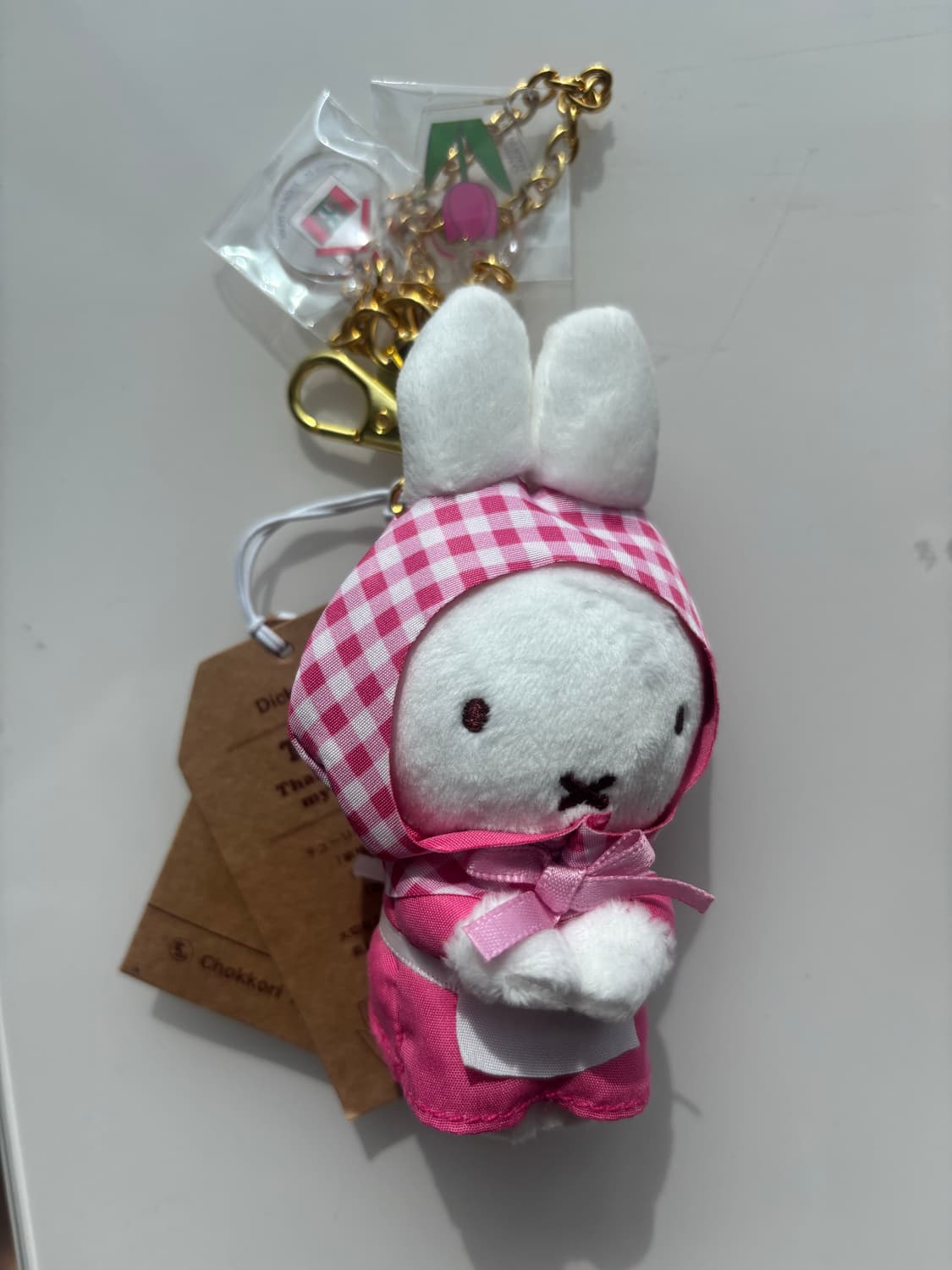 일본정품 새상품 신상 미피 촛코리상 딸기 튤립 체크 키링 인형 상품이미지1