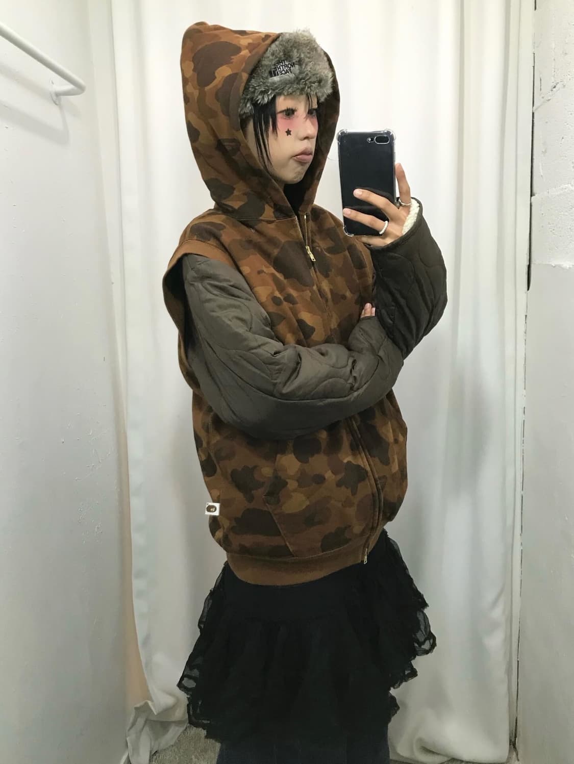 Bape Brown Camouflage Hood Vest 상품이미지5
