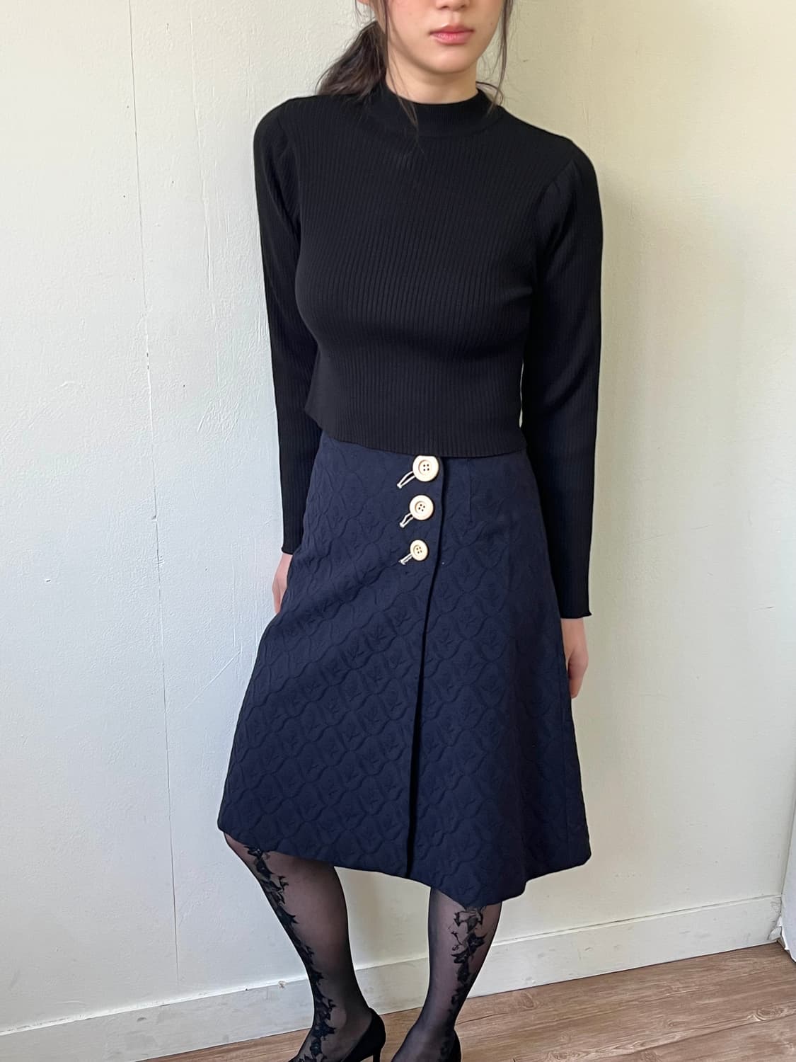 BRUNETTE 실루엣 플라워 랩 스커트 상품이미지6