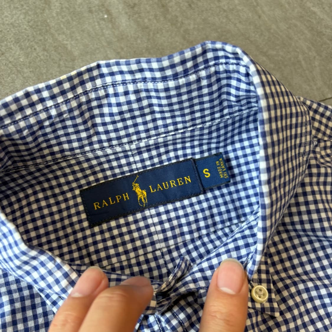 폴로 정품 블루 클래식포니 포플린 체크 셔츠 상품이미지5