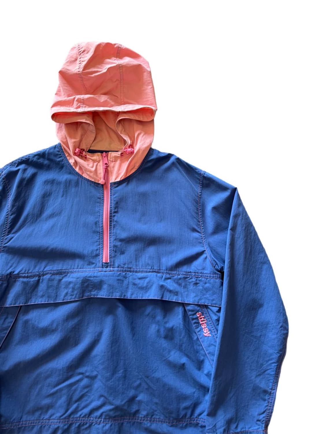 Stussy pink stitch hooded half zip 상품이미지3
