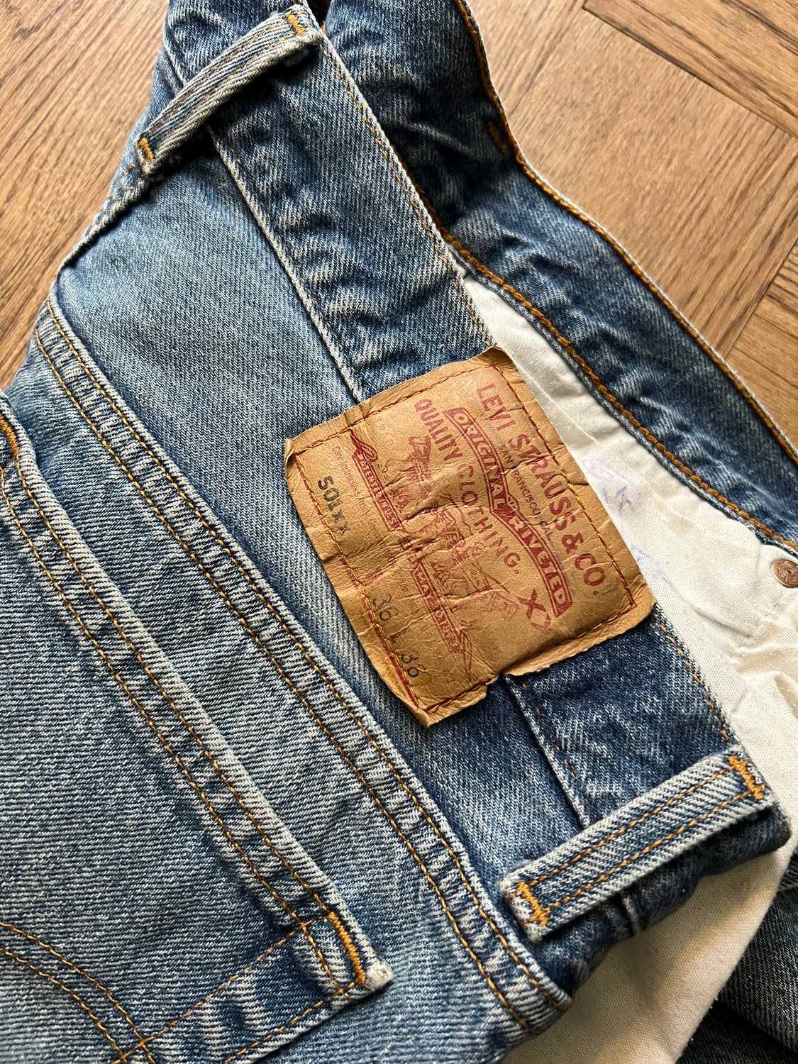 [36]90's 리바이스 501XX USA Made 데님 팬츠 S48 상품이미지6