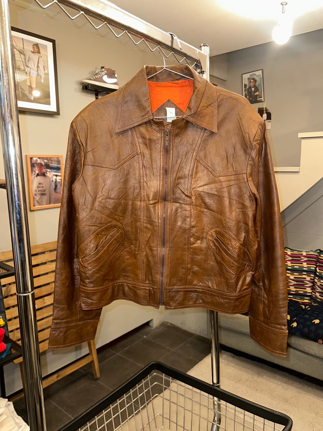 80-90’s American genuine leather jacket 상품이미지4